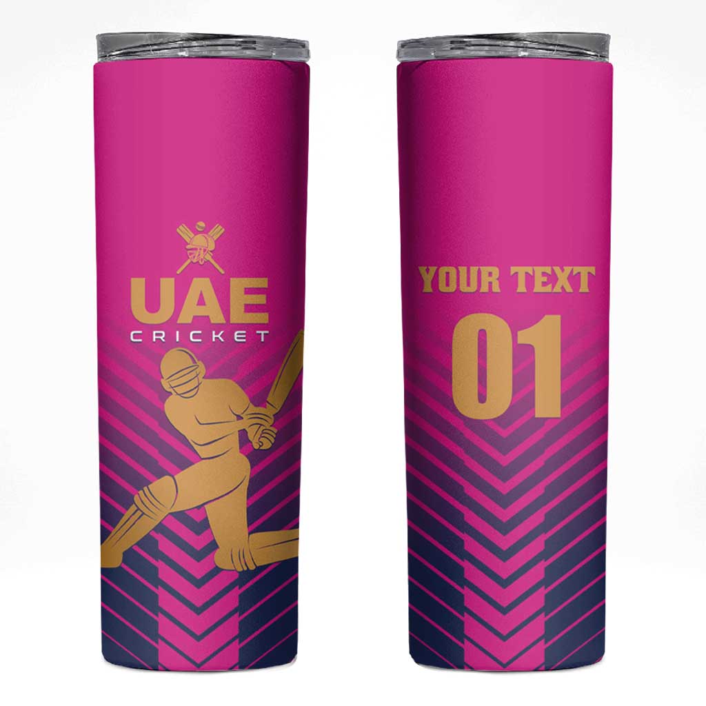 Custom United Arab Emirates Cricket Skinny Tumbler Go Boys Team UAE - Wonder Print Shop