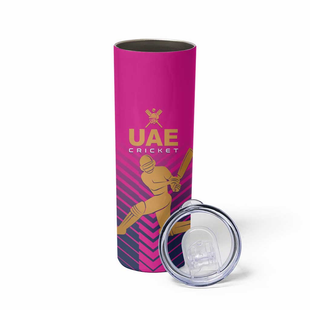 Custom United Arab Emirates Cricket Skinny Tumbler Go Boys Team UAE - Wonder Print Shop