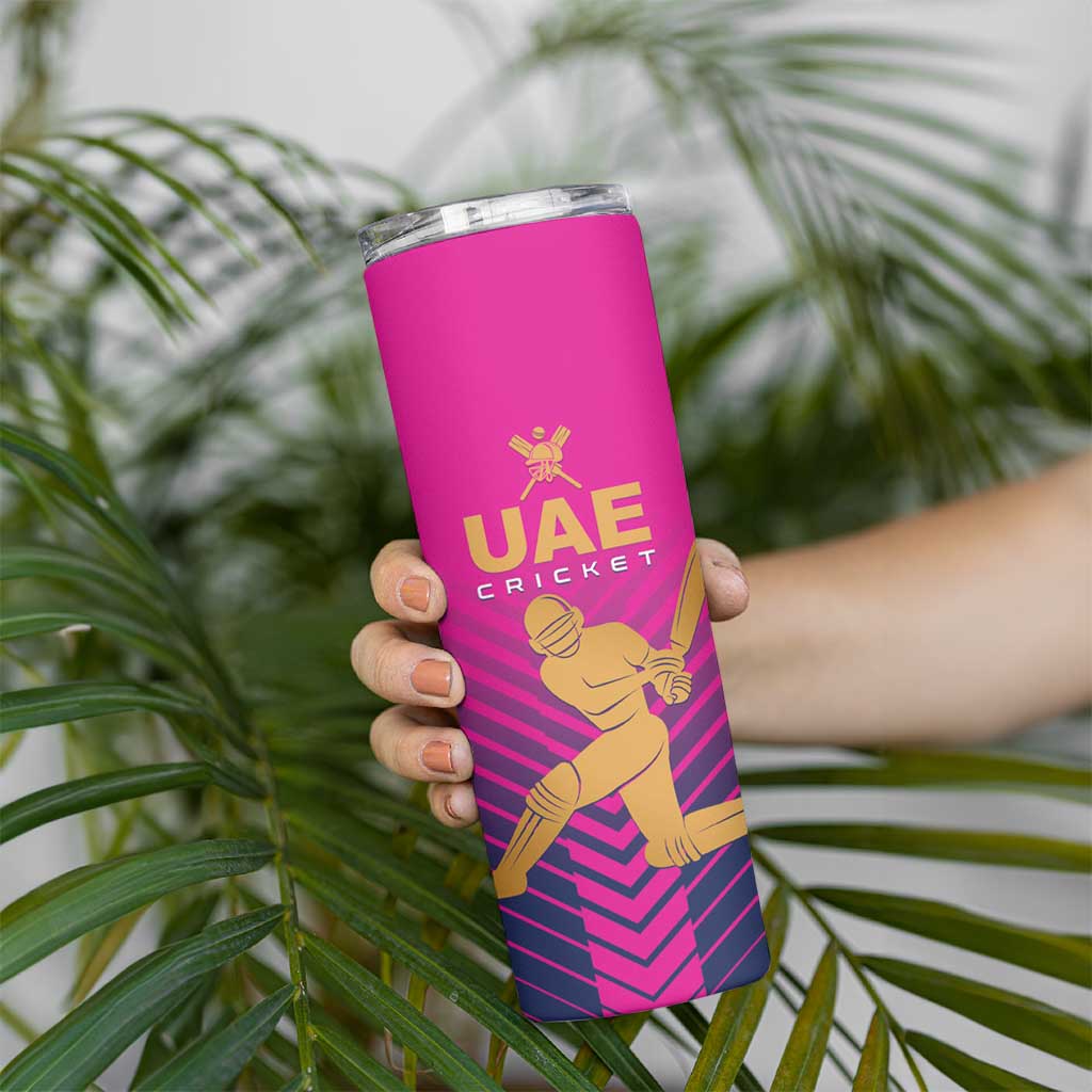 Custom United Arab Emirates Cricket Skinny Tumbler Go Boys Team UAE - Wonder Print Shop