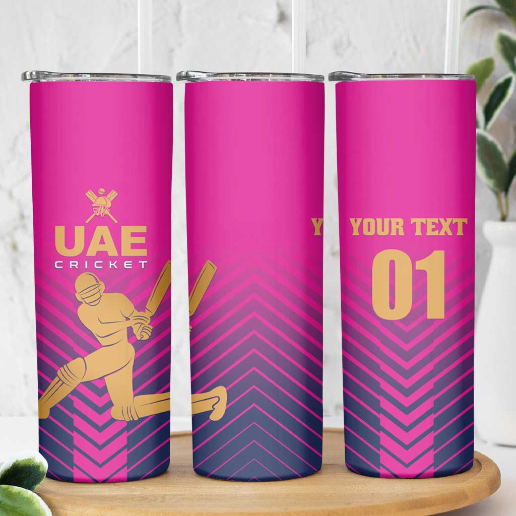 Custom United Arab Emirates Cricket Skinny Tumbler Go Boys Team UAE - Wonder Print Shop