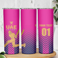 Custom United Arab Emirates Cricket Skinny Tumbler Go Boys Team UAE - Wonder Print Shop