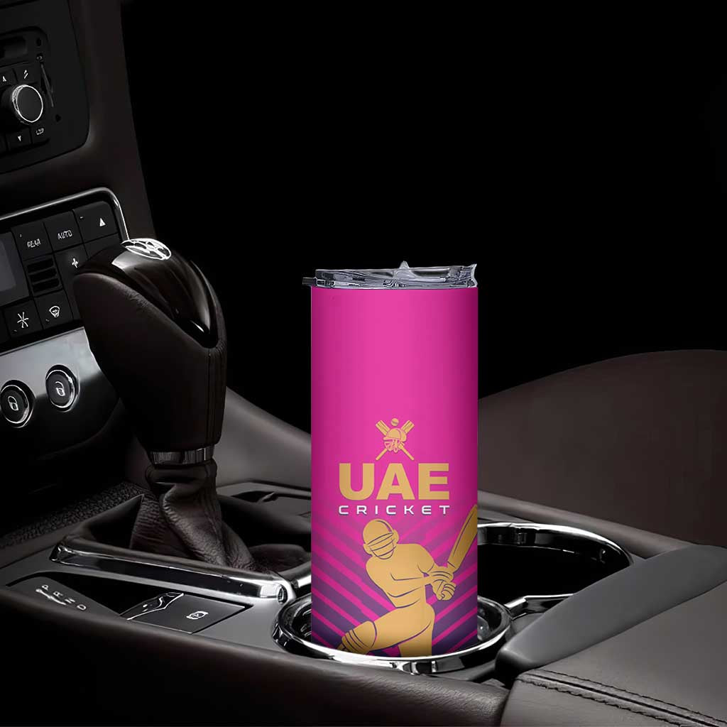 Custom United Arab Emirates Cricket Skinny Tumbler Go Boys Team UAE - Wonder Print Shop
