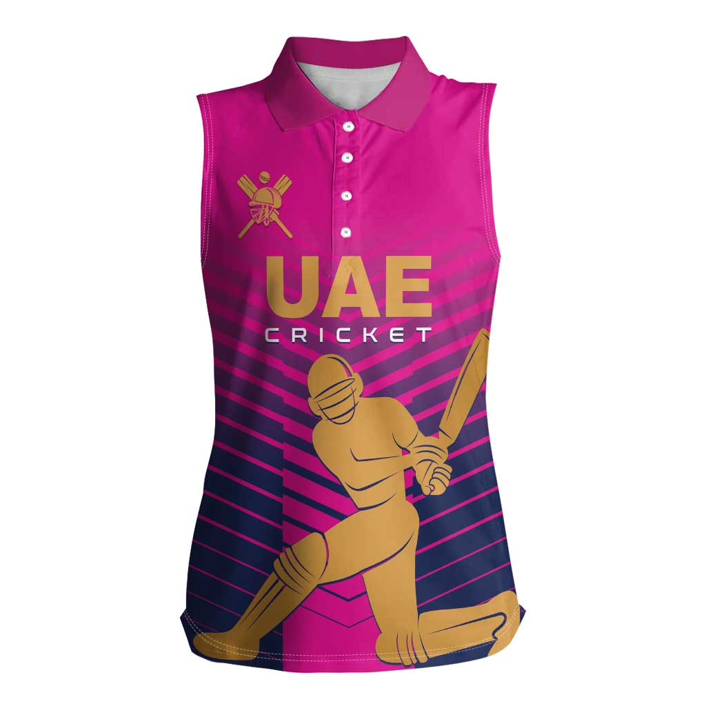 Custom United Arab Emirates Cricket Women Sleeveless Polo Shirt Go Boys Team UAE - Wonder Print Shop
