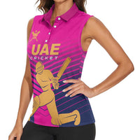 Custom United Arab Emirates Cricket Women Sleeveless Polo Shirt Go Boys Team UAE - Wonder Print Shop