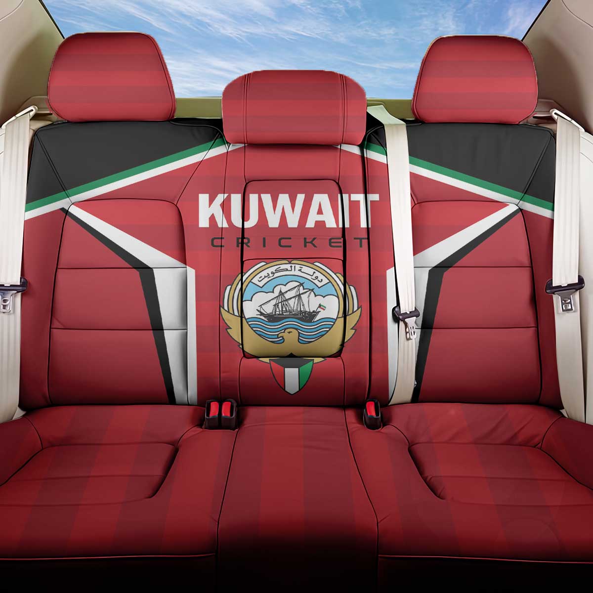 Kuwait Cricket Back Car Seat Cover Go Champions - Wonder Print Shop