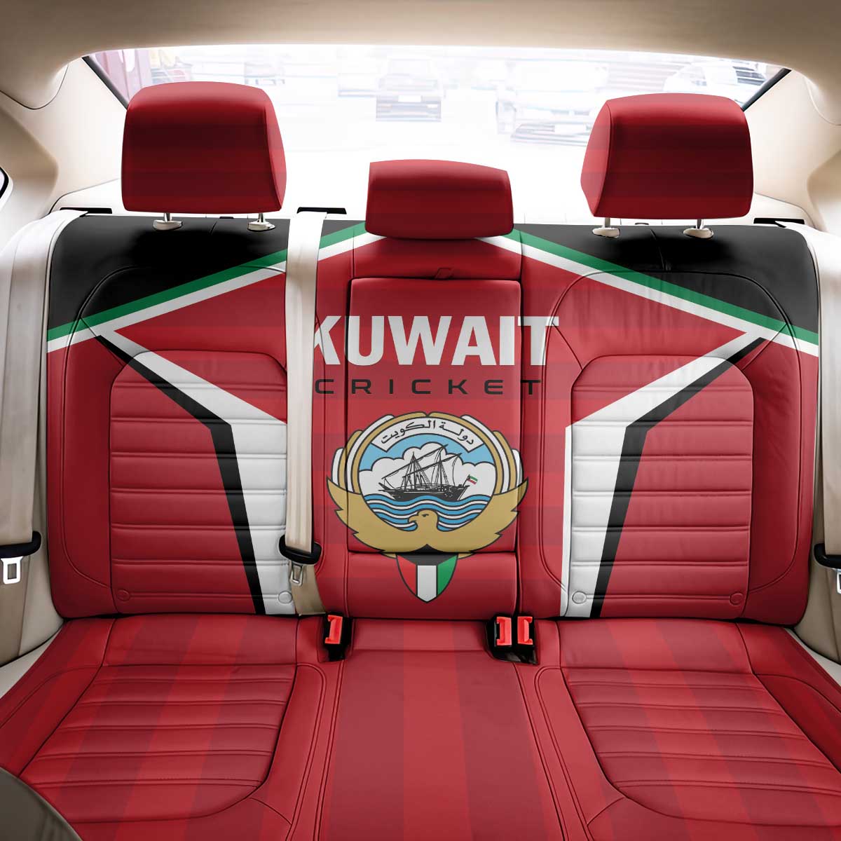 Kuwait Cricket Back Car Seat Cover Go Champions - Wonder Print Shop