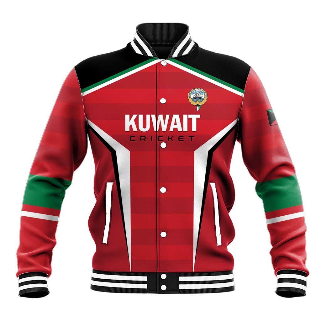 Custom Kuwait Cricket Baseball Jacket Go Champions - Wonder Print Shop