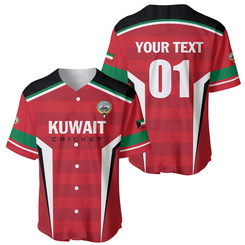 Custom Kuwait Cricket Baseball Jersey Go Champions - Wonder Print Shop
