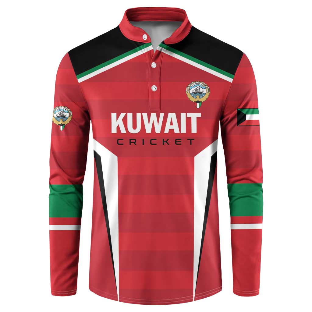 Custom Kuwait Cricket Button Sweatshirt Go Champions - Wonder Print Shop