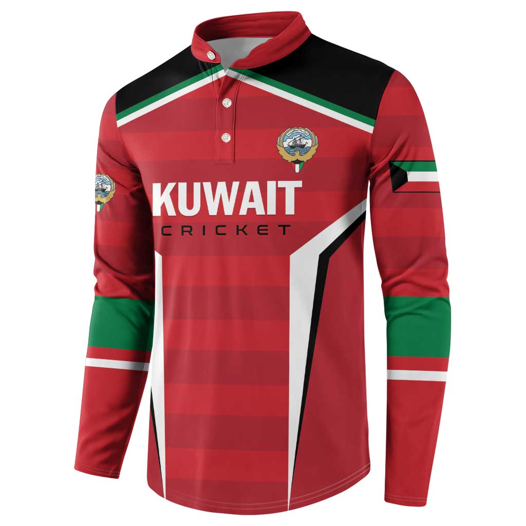 Custom Kuwait Cricket Button Sweatshirt Go Champions - Wonder Print Shop