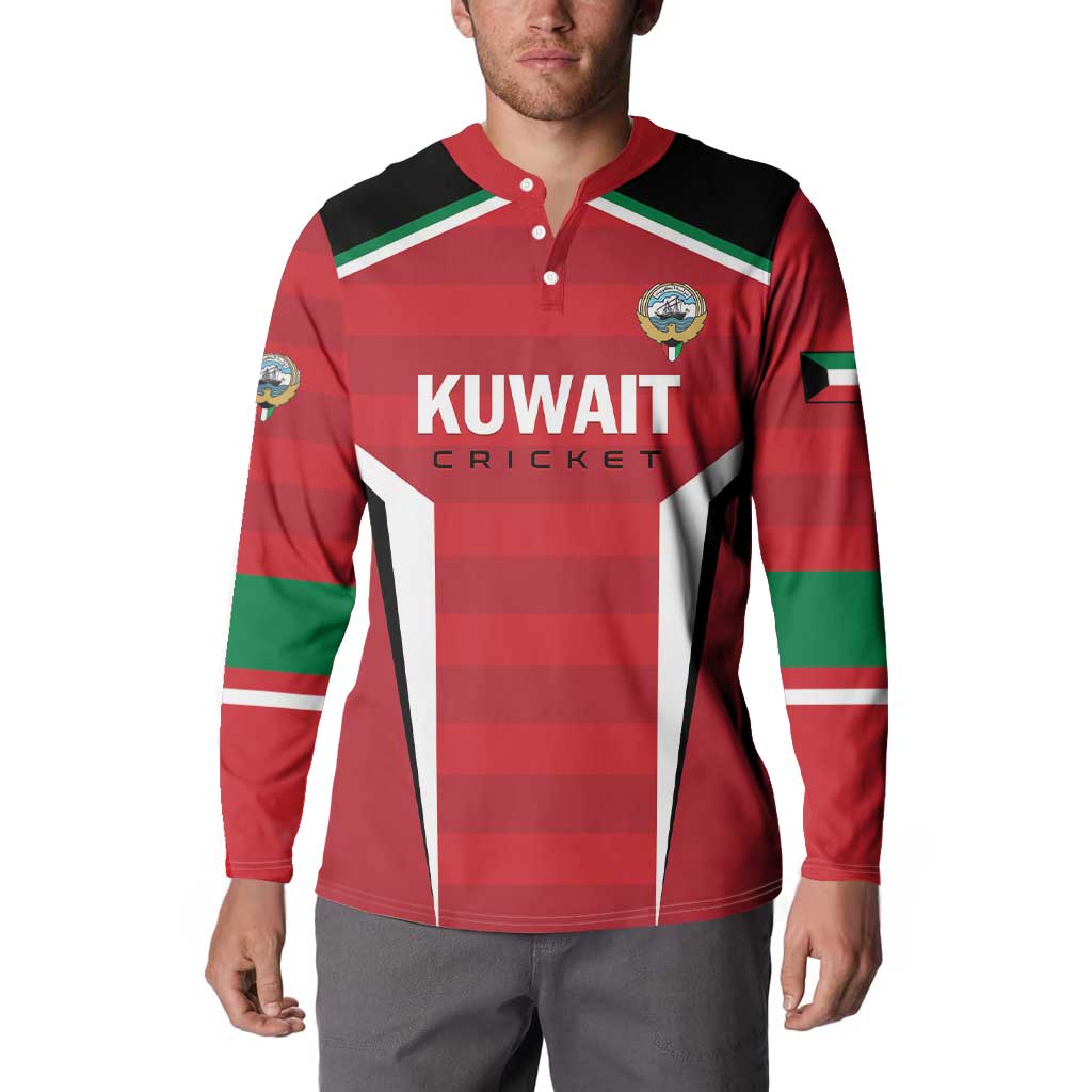 Custom Kuwait Cricket Button Sweatshirt Go Champions - Wonder Print Shop