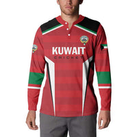 Custom Kuwait Cricket Button Sweatshirt Go Champions - Wonder Print Shop