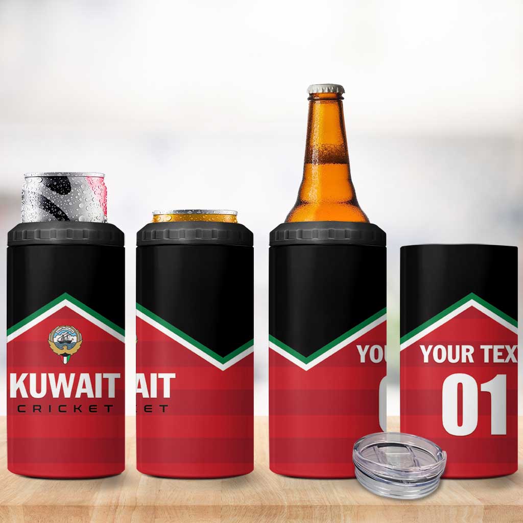 Custom Kuwait Cricket 4 in 1 Can Cooler Tumbler Go Champions - Wonder Print Shop