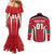 Custom Kuwait Cricket Couples Matching Mermaid Dress and Long Sleeve Button Shirt Go Champions