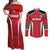 Custom Kuwait Cricket Couples Matching Off Shoulder Maxi Dress and Long Sleeve Button Shirt Go Champions - Wonder Print Shop