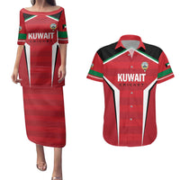 Custom Kuwait Cricket Couples Matching Puletasi and Hawaiian Shirt Go Champions - Wonder Print Shop