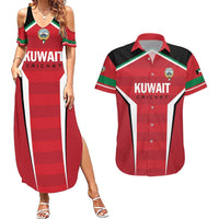 Custom Kuwait Cricket Couples Matching Summer Maxi Dress and Hawaiian Shirt Go Champions - Wonder Print Shop