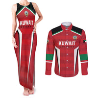Custom Kuwait Cricket Couples Matching Tank Maxi Dress and Long Sleeve Button Shirt Go Champions - Wonder Print Shop