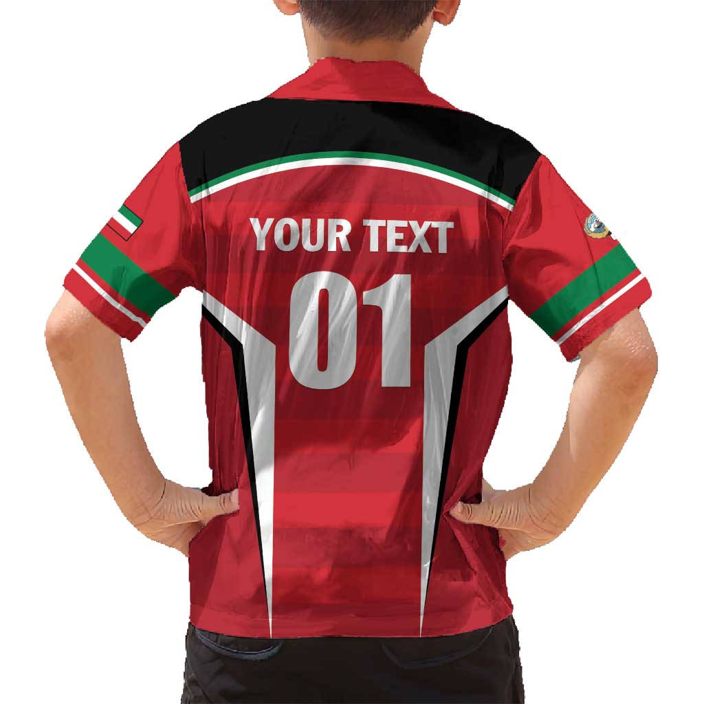 Custom Kuwait Cricket Family Matching Long Sleeve Bodycon Dress and Hawaiian Shirt Go Champions - Wonder Print Shop