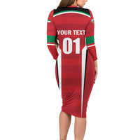 Custom Kuwait Cricket Family Matching Long Sleeve Bodycon Dress and Hawaiian Shirt Go Champions - Wonder Print Shop