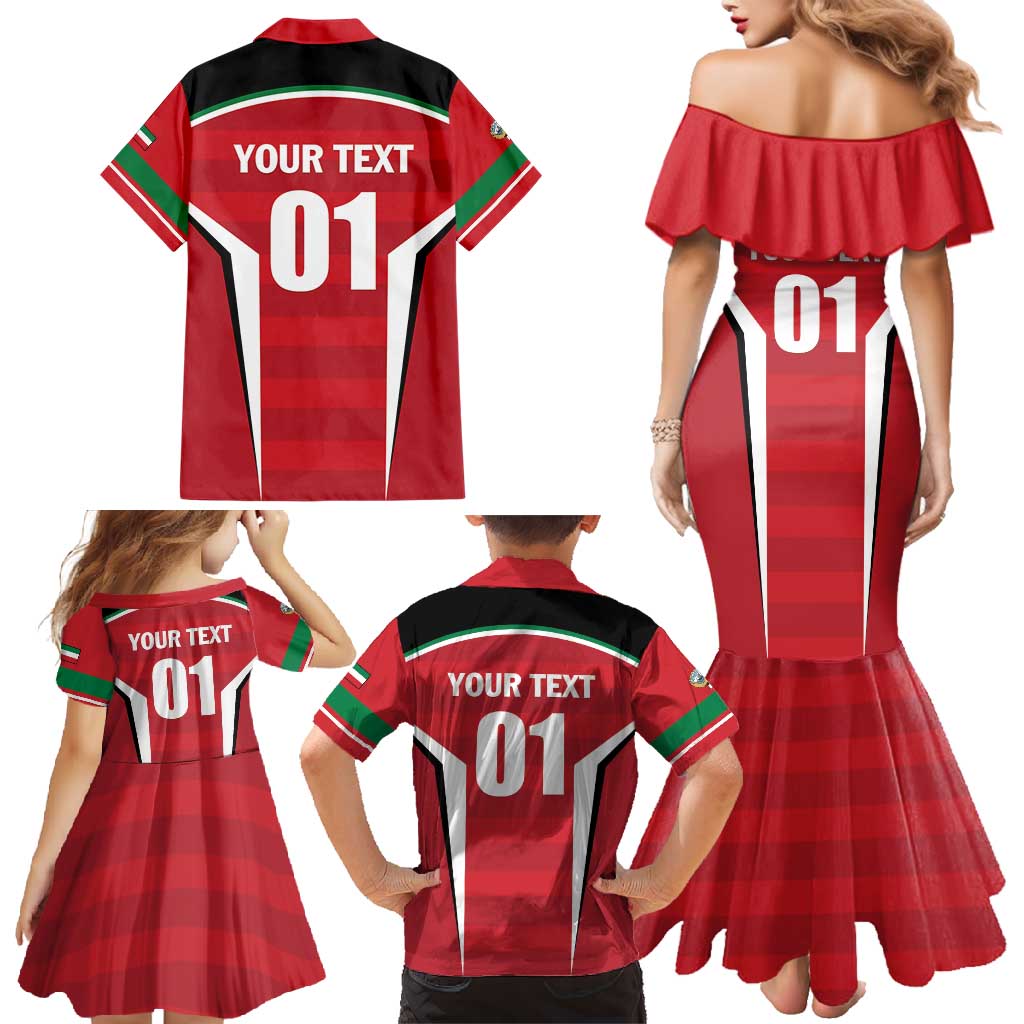 Custom Kuwait Cricket Family Matching Mermaid Dress and Hawaiian Shirt Go Champions - Wonder Print Shop