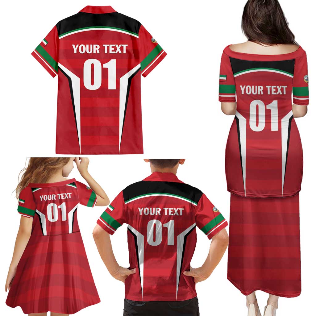 Custom Kuwait Cricket Family Matching Puletasi and Hawaiian Shirt Go Champions - Wonder Print Shop