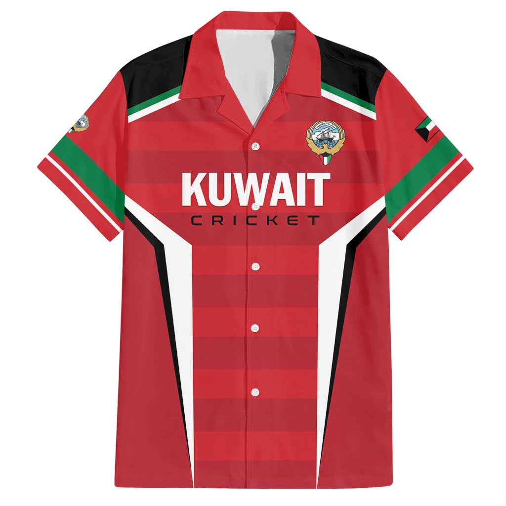 Custom Kuwait Cricket Family Matching Short Sleeve Bodycon Dress and Hawaiian Shirt Go Champions - Wonder Print Shop