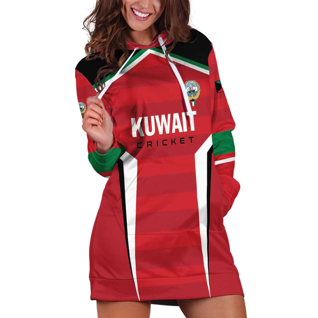 Custom Kuwait Cricket Hoodie Dress Go Champions - Wonder Print Shop