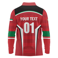 Custom Kuwait Cricket Long Sleeve Polo Shirt Go Champions - Wonder Print Shop