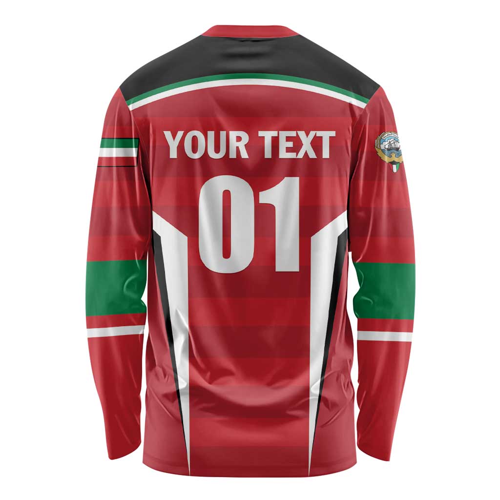 Custom Kuwait Cricket Long Sleeve Shirt Go Champions - Wonder Print Shop
