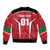 Custom Kuwait Cricket Sleeve Zip Bomber Jacket Go Champions - Wonder Print Shop