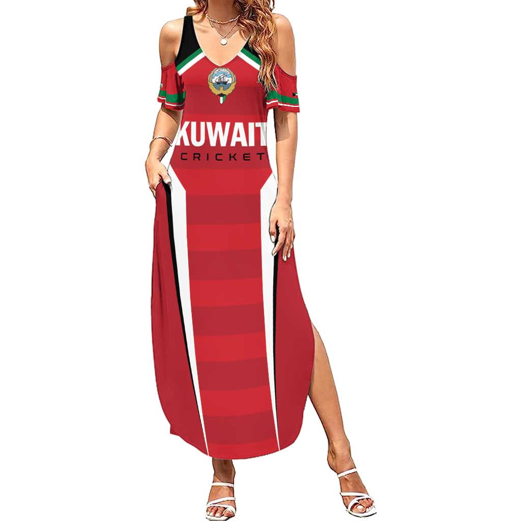 Custom Kuwait Cricket Summer Maxi Dress Go Champions - Wonder Print Shop