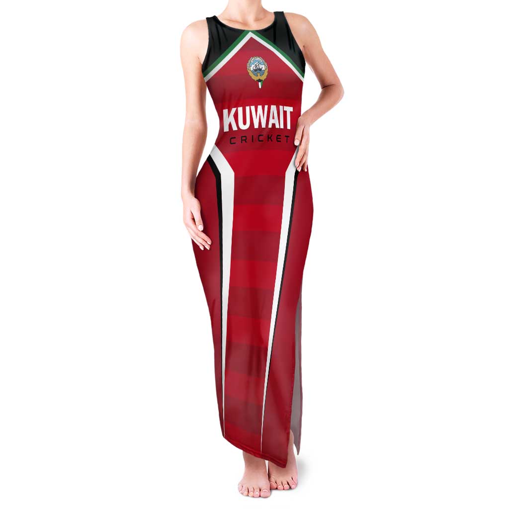 Custom Kuwait Cricket Tank Maxi Dress Go Champions - Wonder Print Shop