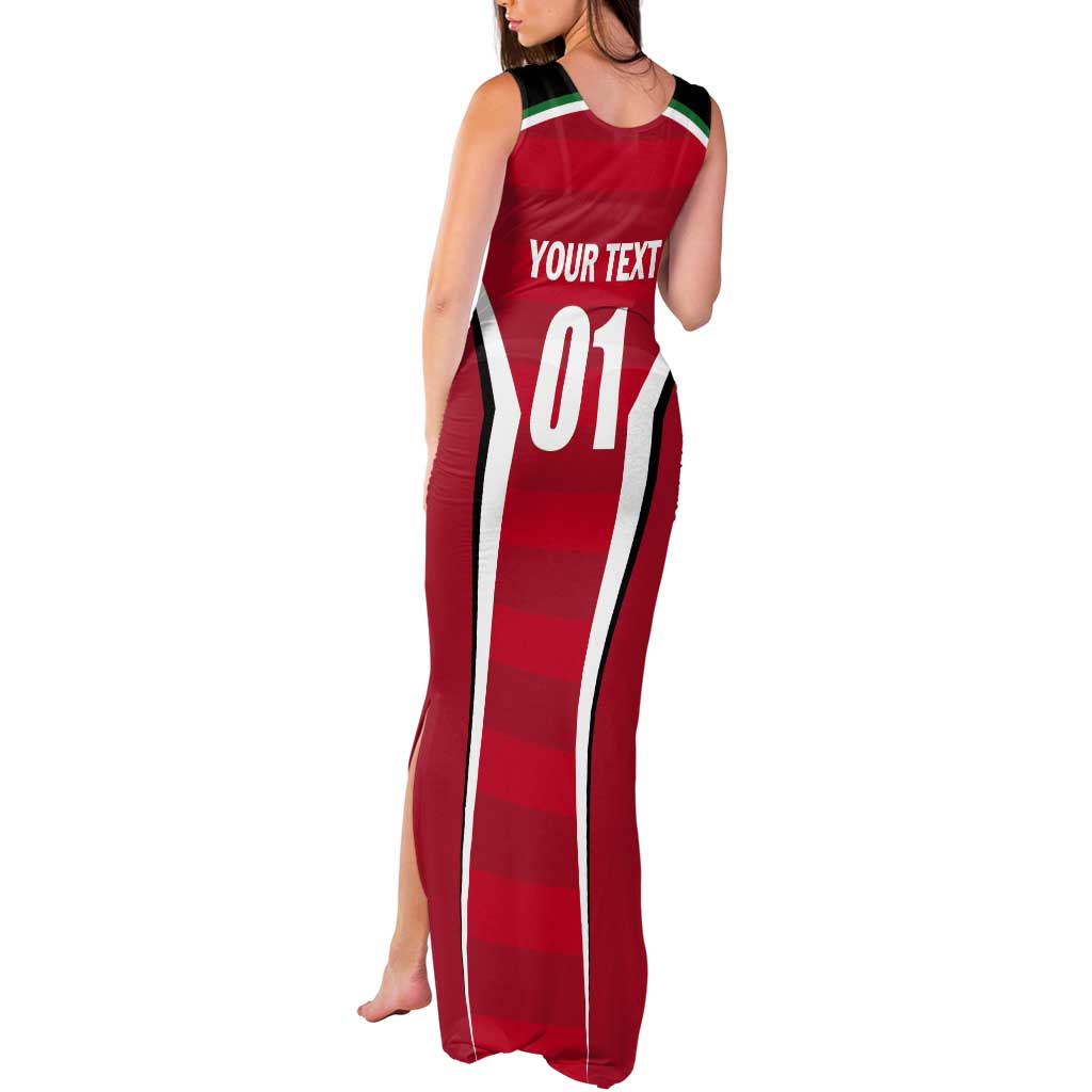 Custom Kuwait Cricket Tank Maxi Dress Go Champions - Wonder Print Shop