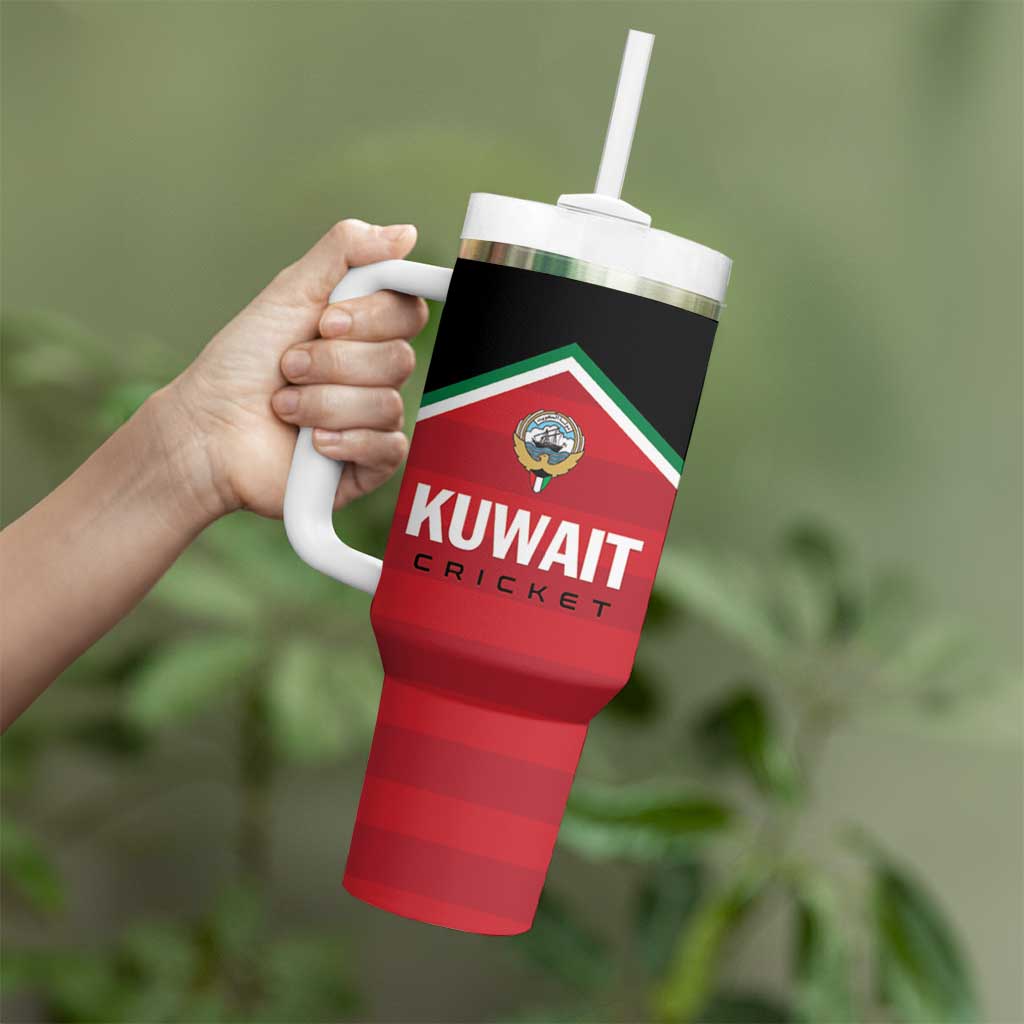 Custom Kuwait Cricket Tumbler With Handle Go Champions - Wonder Print Shop