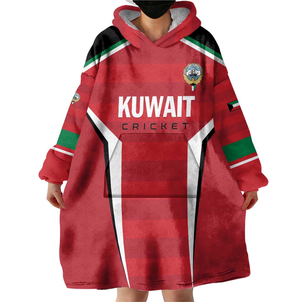 Custom Kuwait Cricket Wearable Blanket Hoodie Go Champions - Wonder Print Shop