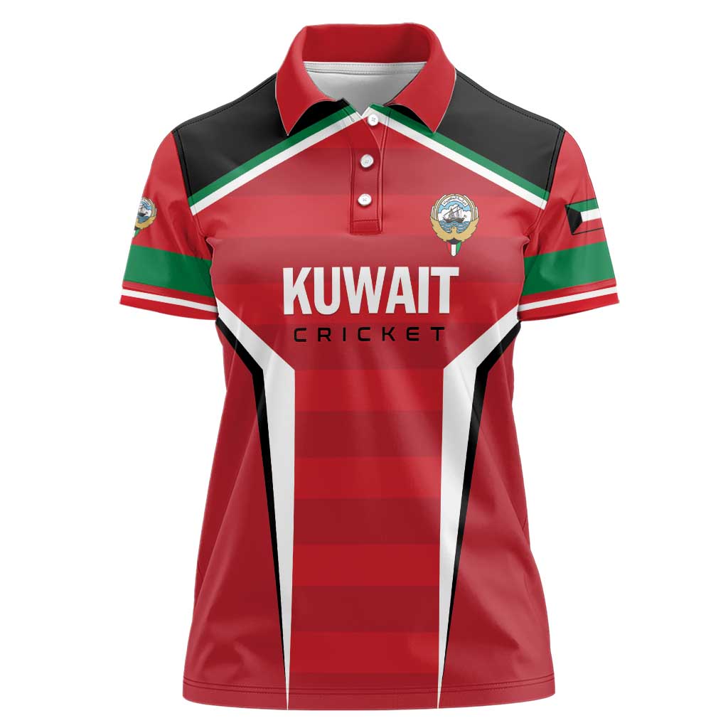 Custom Kuwait Cricket Women Polo Shirt Go Champions - Wonder Print Shop