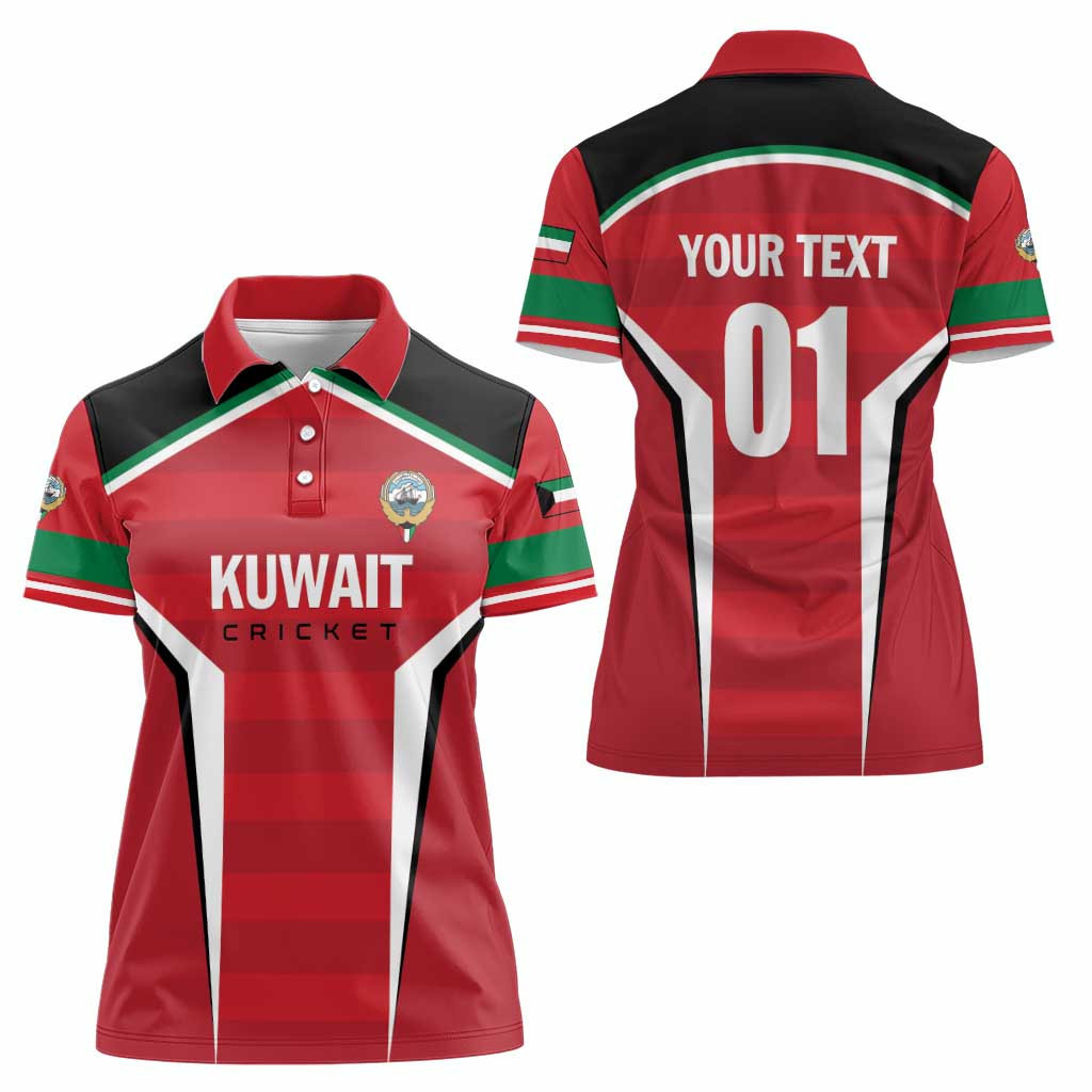 Custom Kuwait Cricket Women Polo Shirt Go Champions - Wonder Print Shop