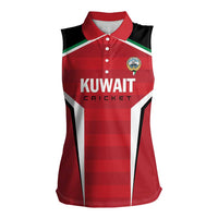 Custom Kuwait Cricket Women Sleeveless Polo Shirt Go Champions - Wonder Print Shop