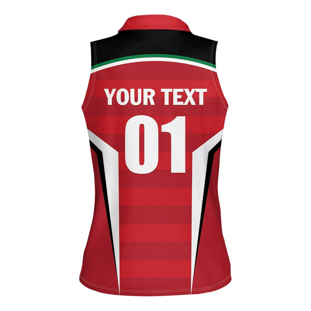 Custom Kuwait Cricket Women Sleeveless Polo Shirt Go Champions - Wonder Print Shop