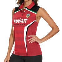 Custom Kuwait Cricket Women Sleeveless Polo Shirt Go Champions - Wonder Print Shop