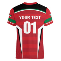 Custom Kuwait Cricket Women V-Neck T-Shirt Go Champions - Wonder Print Shop