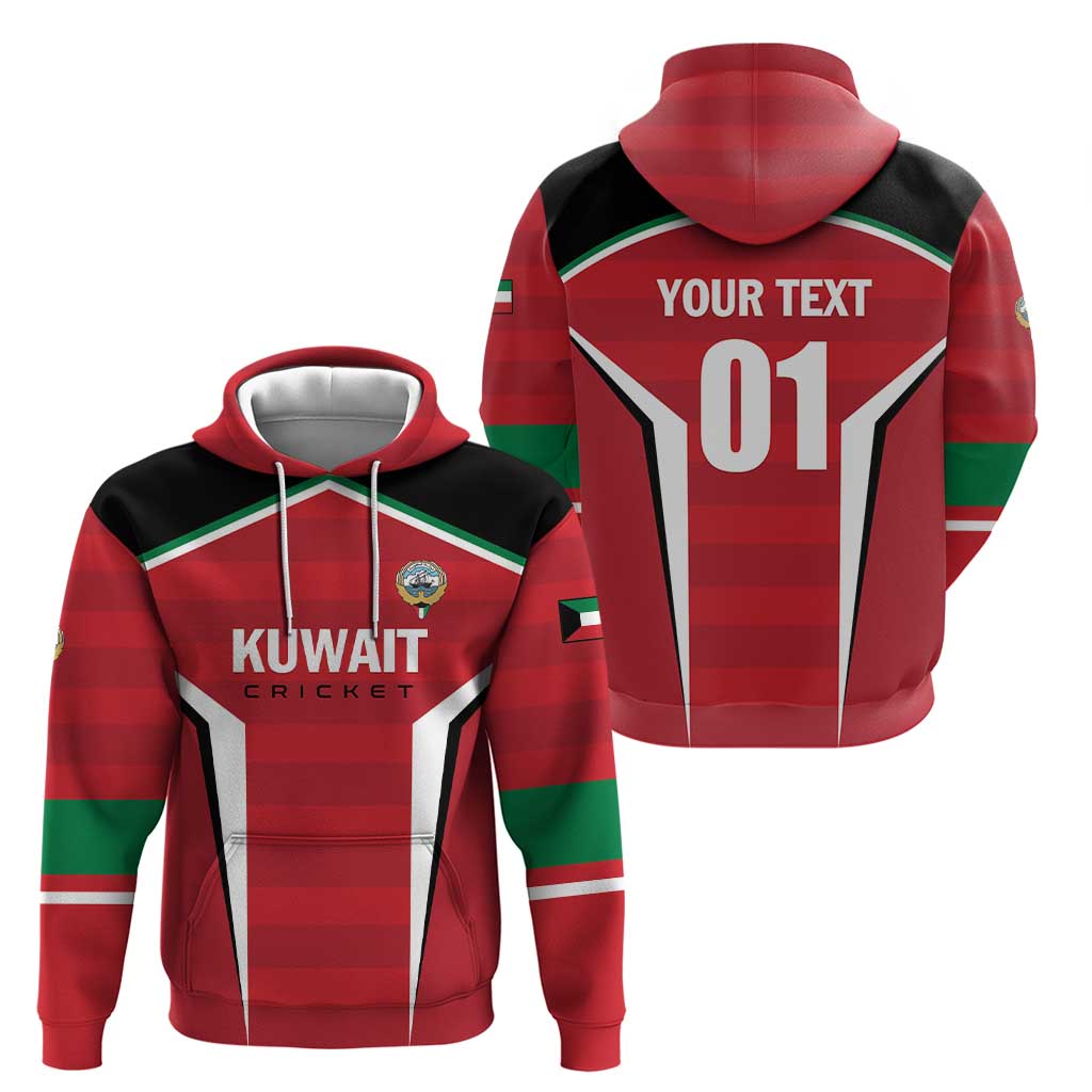 Custom Kuwait Cricket Zip Hoodie Go Champions - Wonder Print Shop
