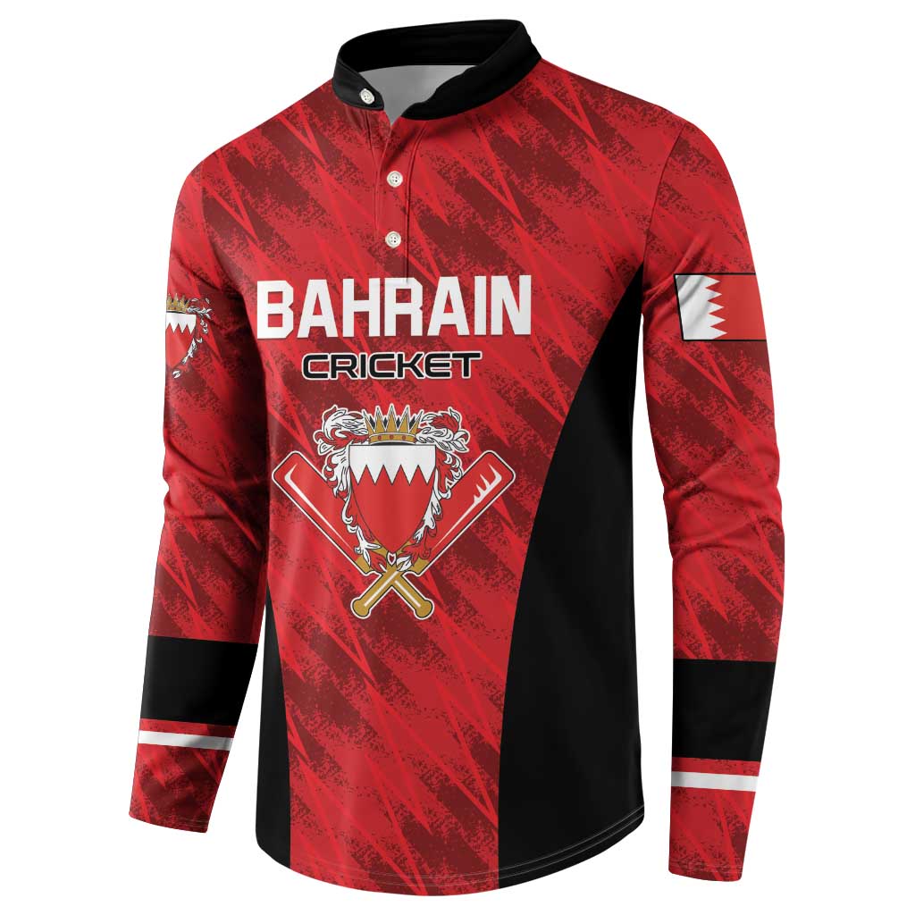 Custom Bahrain Cricket Button Sweatshirt Come On Team Bahrain - Wonder Print Shop