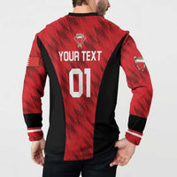 Custom Bahrain Cricket Button Sweatshirt Come On Team Bahrain - Wonder Print Shop