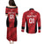 Custom Bahrain Cricket Couples Matching Puletasi and Long Sleeve Button Shirt Come On Team Bahrain - Wonder Print Shop