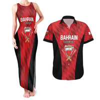 Custom Bahrain Cricket Couples Matching Tank Maxi Dress and Hawaiian Shirt Come On Team Bahrain - Wonder Print Shop