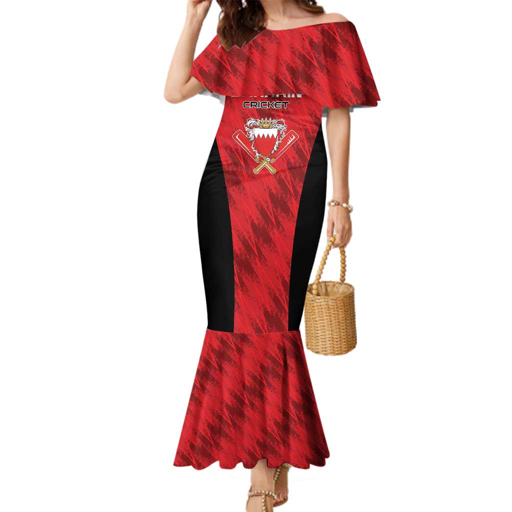 Custom Bahrain Cricket Family Matching Mermaid Dress and Hawaiian Shirt Come On Team Bahrain - Wonder Print Shop