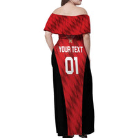 Custom Bahrain Cricket Family Matching Off Shoulder Maxi Dress and Hawaiian Shirt Come On Team Bahrain - Wonder Print Shop