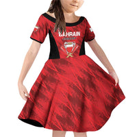 Custom Bahrain Cricket Family Matching Off Shoulder Short Dress and Hawaiian Shirt Come On Team Bahrain - Wonder Print Shop